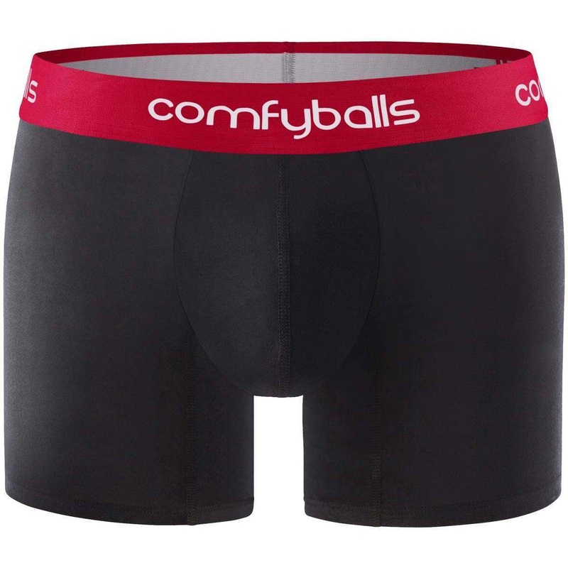 Comfyballs Long Boxers – Black/Red