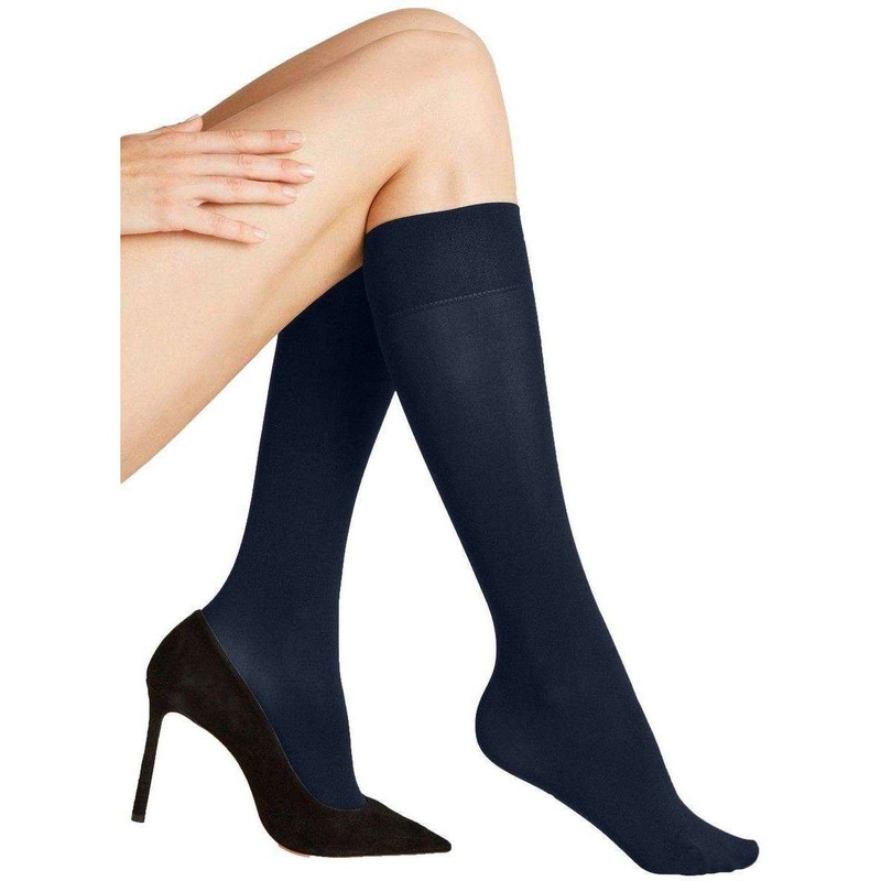 Falke Seidenglatt 40 Den Knee High Tights – Marine Navy