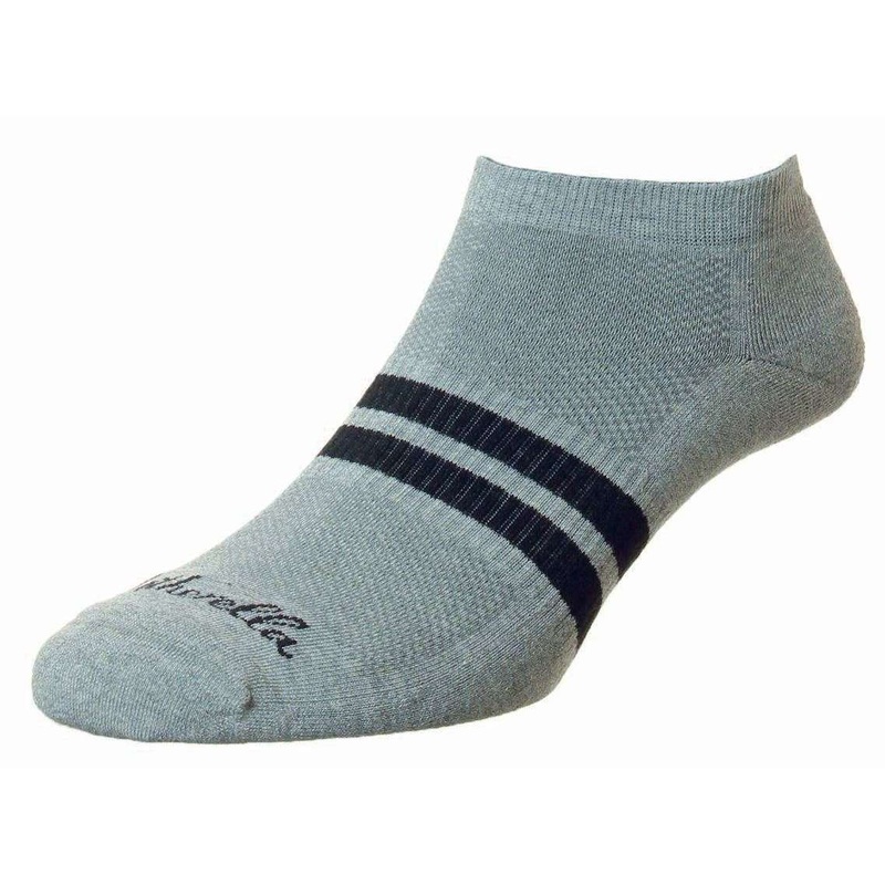 Pantherella Sprint Egyptian Cotton Sports Trainer Socks – Light Grey Mix