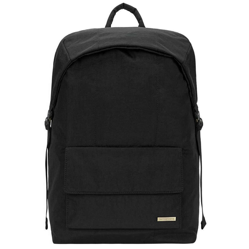 Smith and Canova Flapover Nylon Backpack – Black