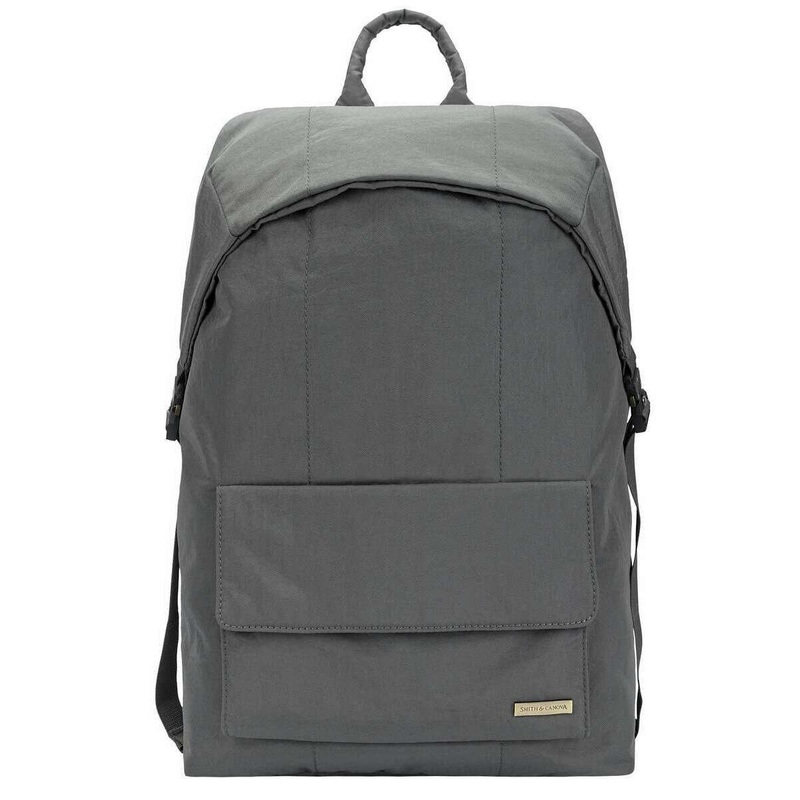 Smith and Canova Flapover Nylon Backpack – Dark Grey