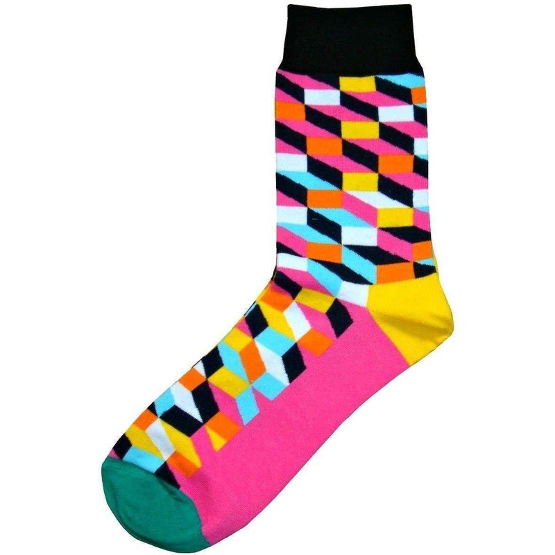 Bassin and Brown Optical Check Socks – Yellow/Multi-colour