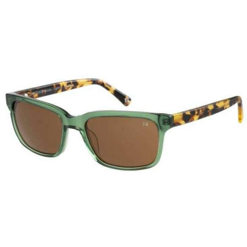 Botaniq Narrow Rectangle Sunglasses – Green/Brown Tort