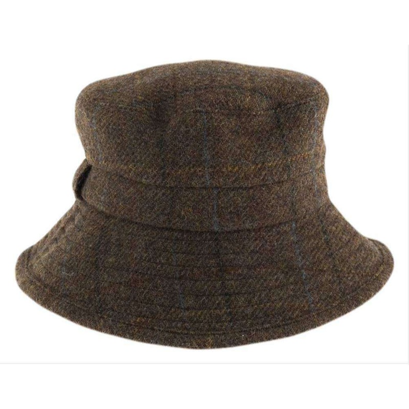 Dents Abraham Moon Herringbone Bucket Hat – Chocolate Brown