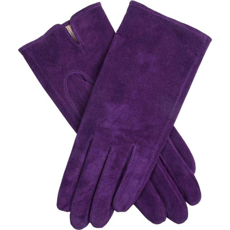 Dents Emily Plain Suede Gloves – Amethyst