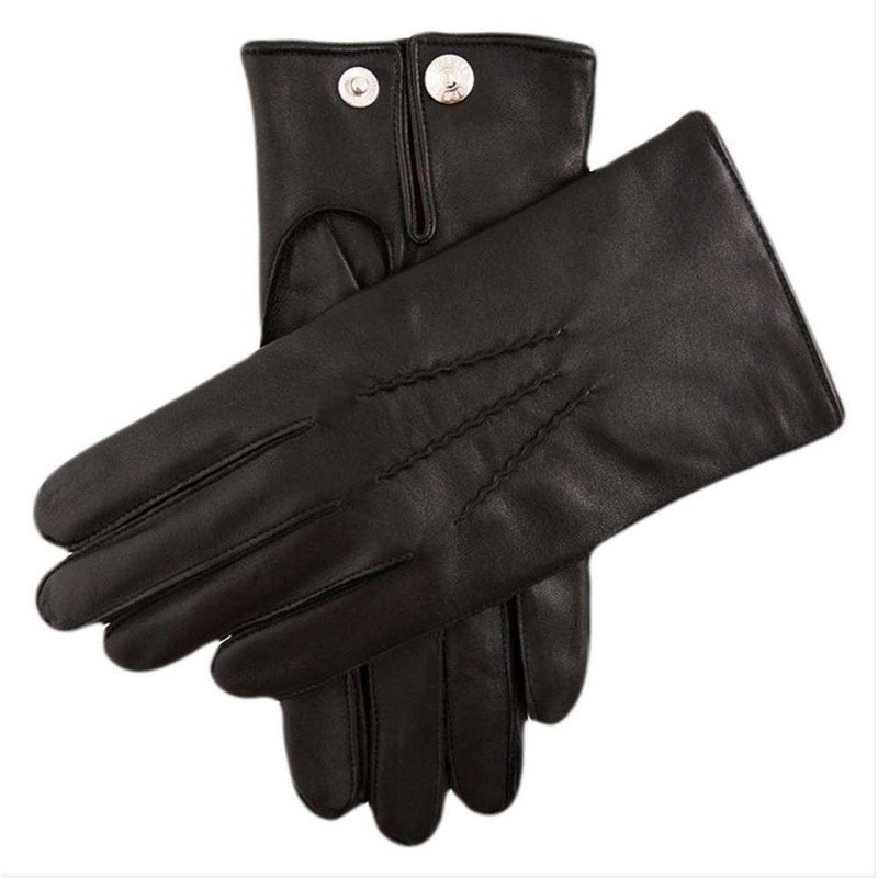 Dents Burford Cashmere Lined Leather Gloves – Black
