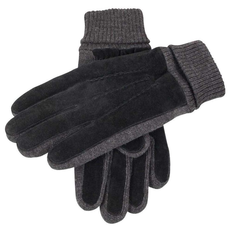 Dents Fleece Lined Kendal Knitted Gloves – Black/Charcoal
