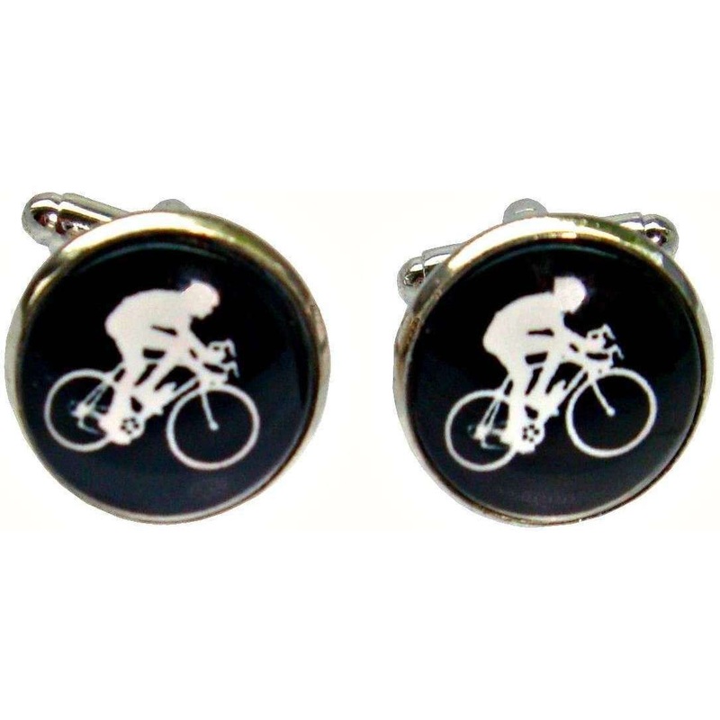 Bassin and Brown Cycling Cufflinks – Black/White