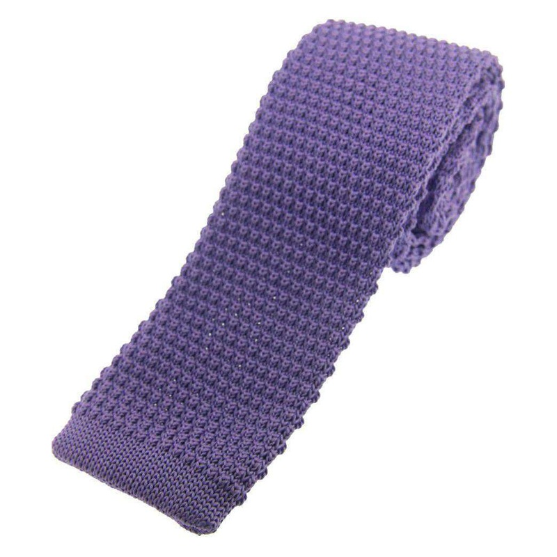 David Van Hagen Knitted Tie – Lilac