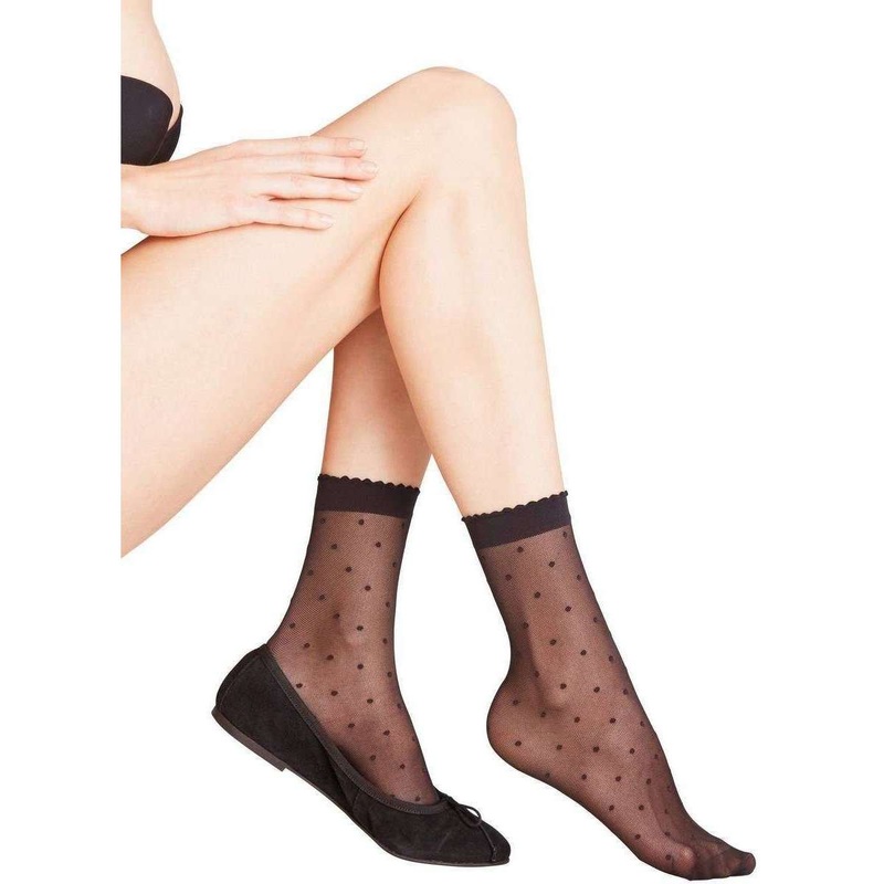 Falke Dot 15 Denier Anklet Tights – Black