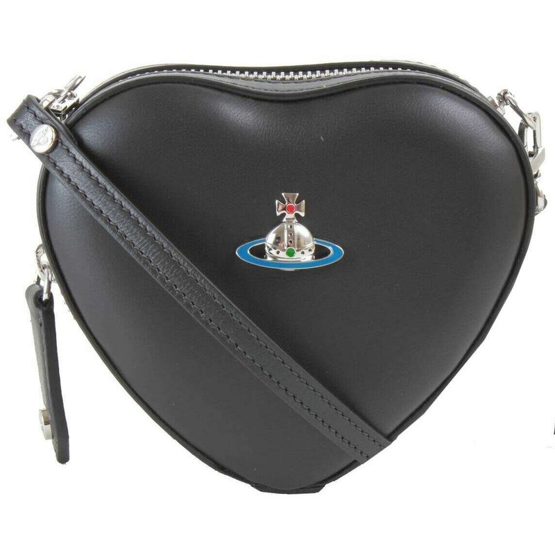 Vivienne Westwood Nappa Mini Heart Crossbody Bag – Black