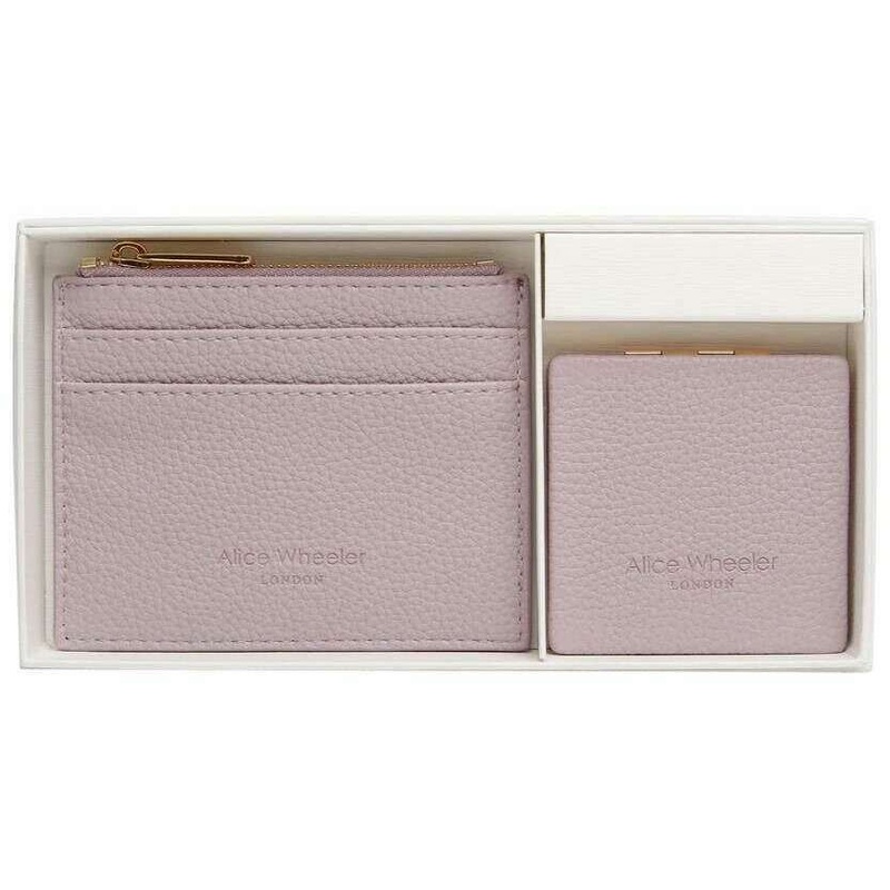 Alice Wheeler London Coin Purse and Mirror Compact Gift Set – Lavender Purple