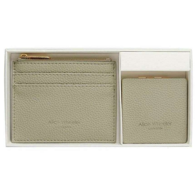 Alice Wheeler London Coin Purse and Mirror Compact Gift Set – Pistachio Green