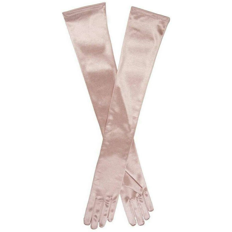 Dents Bella Long Satin Opera Gloves – Rose Pink