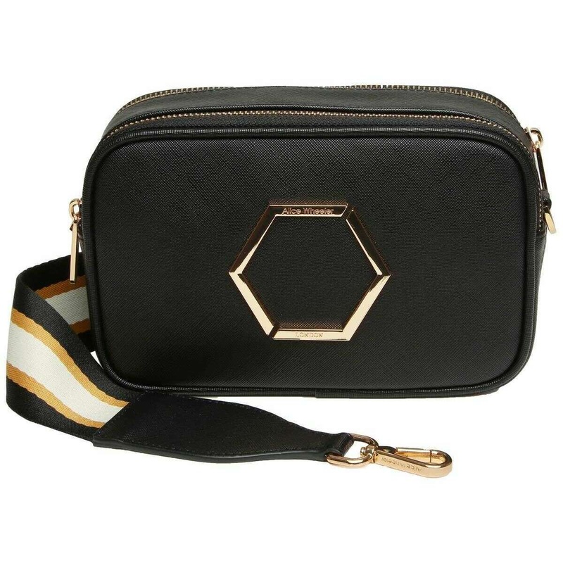 Alice Wheeler London Pimlico Honeycomb Cross Body Bag – Black