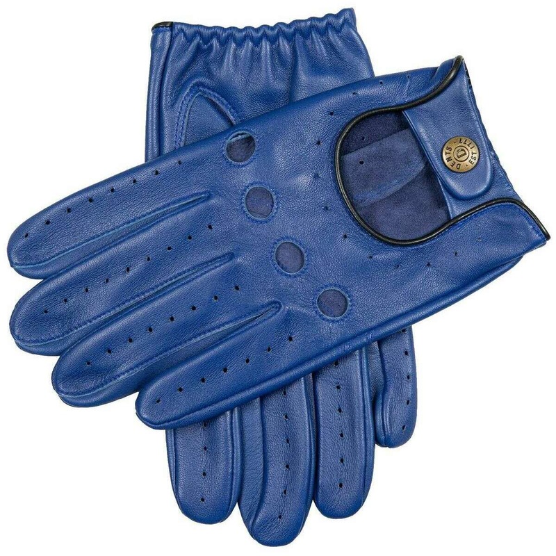 Dents Delta Classic Leather Driving Gloves – Royal Blue/Black