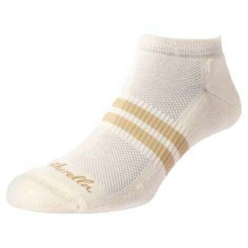 Pantherella Sprint Sports Luxe Cushioned Trainer Socks – Cream