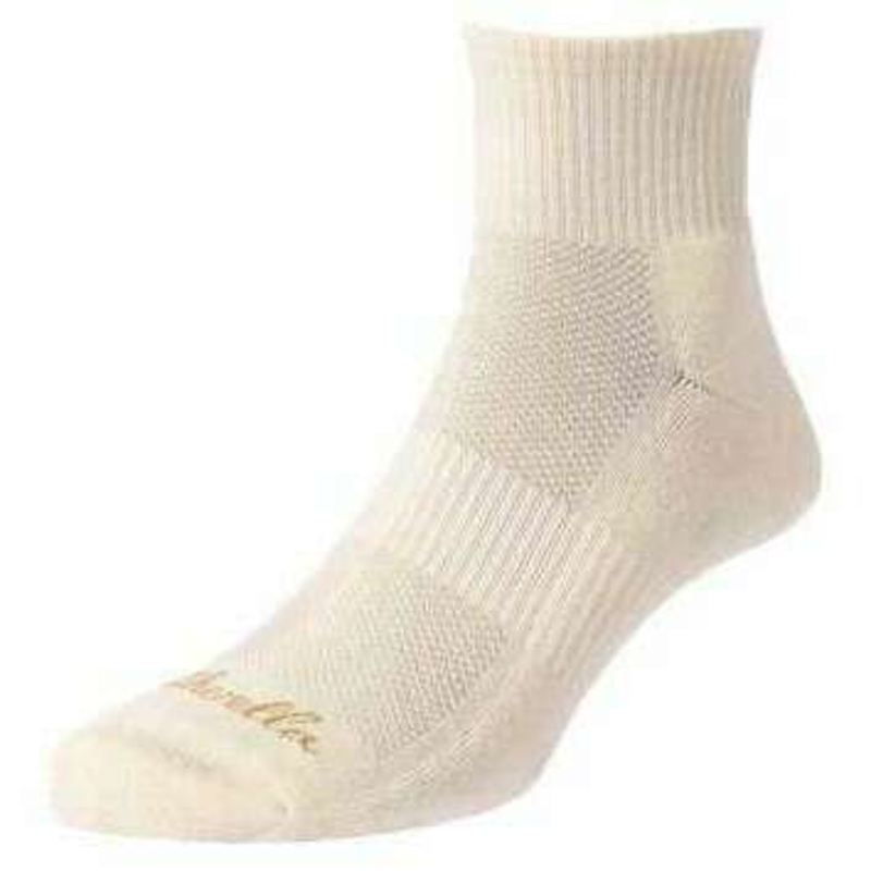 Pantherella Step Sports Luxe Egyptian Cotton Cushioned Ankle Socks – Cream