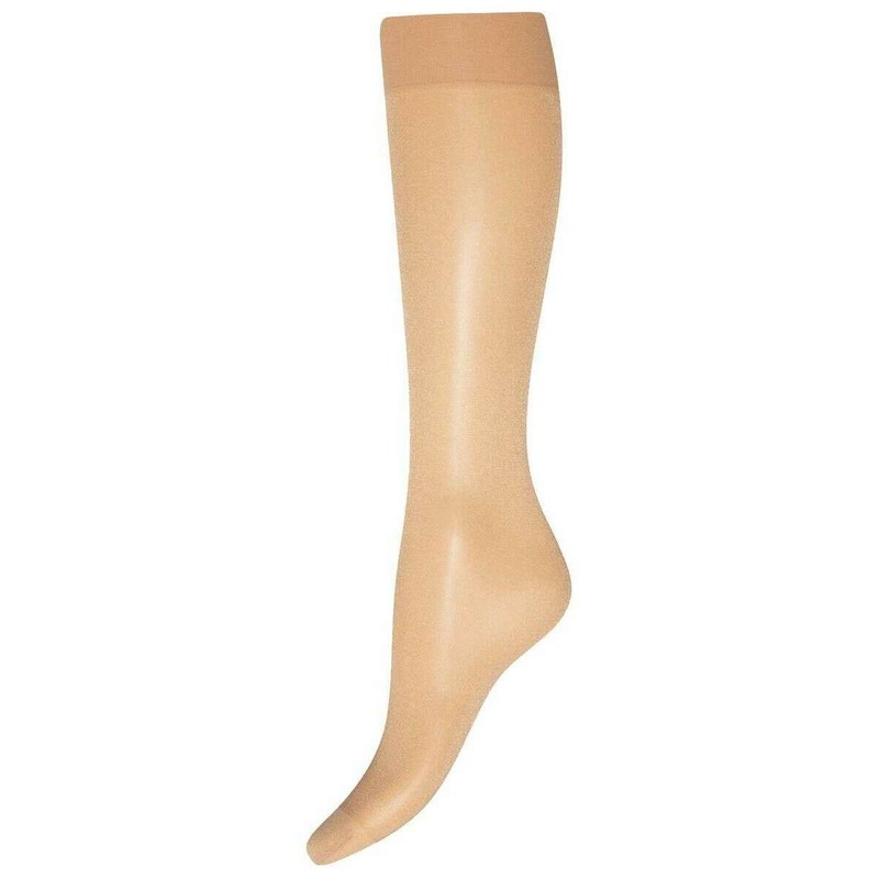 Wolford Satin Touch Sheer Shimmer 20 Denier Knee High Tights – Gobi Beige