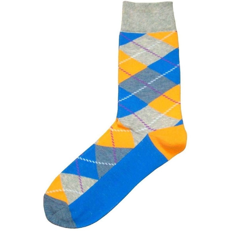 Bassin and Brown Argyle Socks – Grey/Blue/Yellow