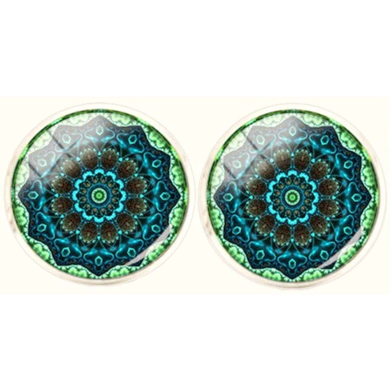 Bassin and Brown Bohemian Swirl Cufflinks – Mint/Green/Navy