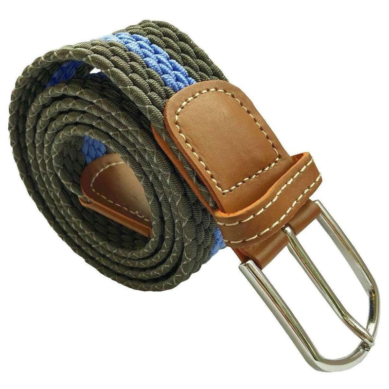 Bassin and Brown Horizontal Stripe Woven Belt – Green/Blue