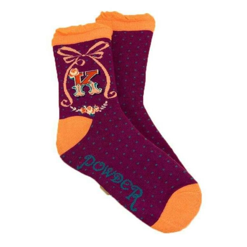 Powder Letter K Ankle Socks – Purple