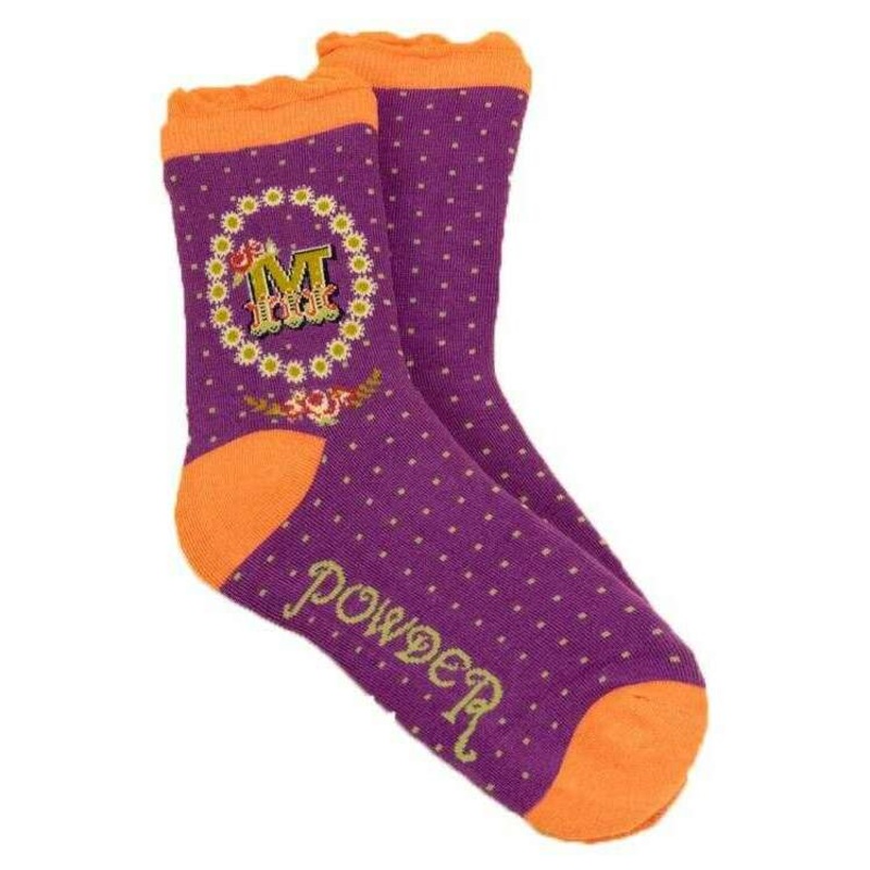 Powder Letter M Ankle Socks – Purple