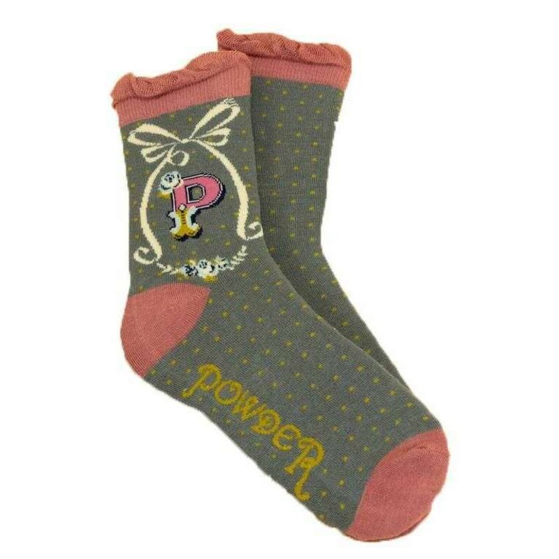 Powder Letter P Ankle Socks – Charcoal Grey