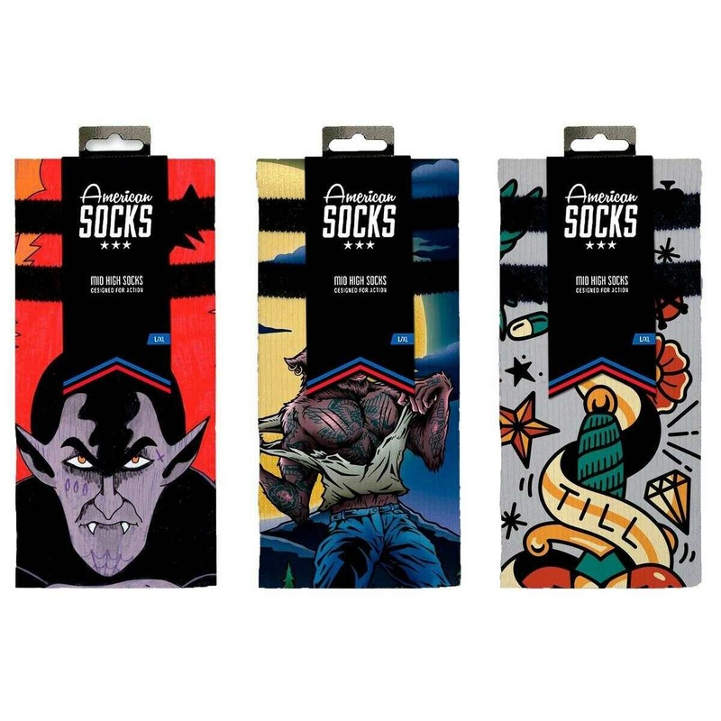 American Socks Coffin Gift Box Socks – Red/Blue/Purple