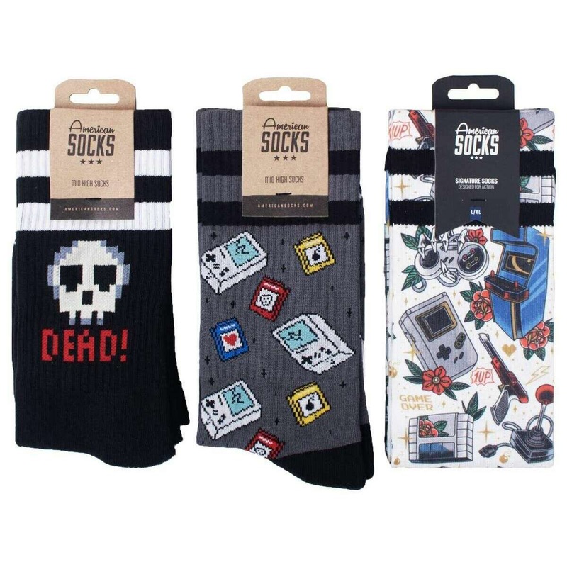 American Socks Gamer Box Gift Box Socks – Black/Grey/White