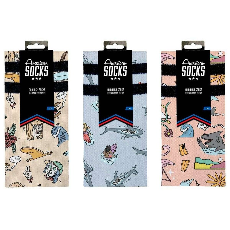American Socks Stinky Surfer Gift Box Socks – Yellow/Blue/Peach