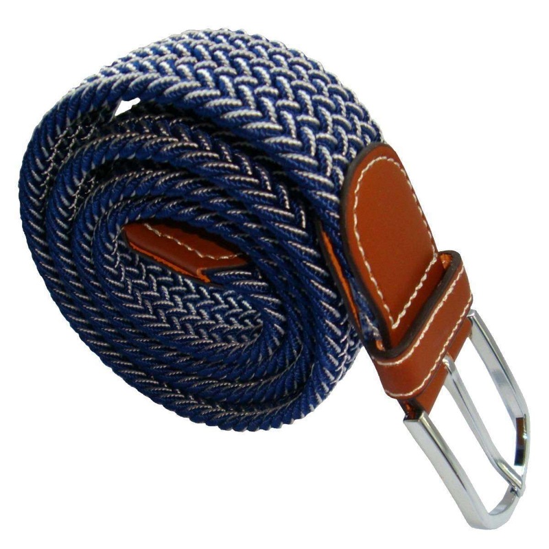Bassin and Brown Chevron Woven Belt – Blue/White