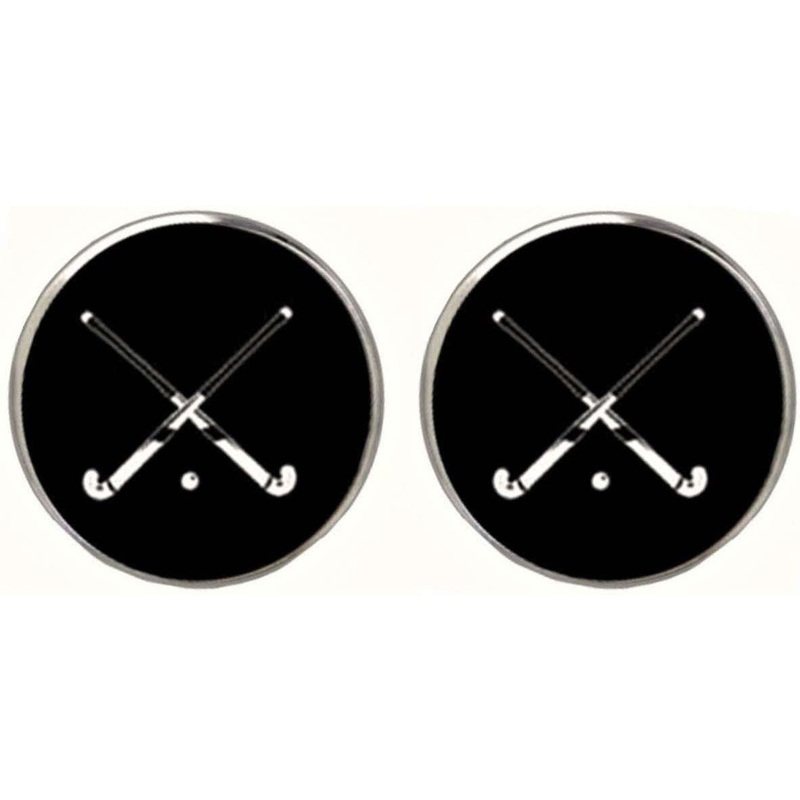 Bassin and Brown Hockey Sticks Cufflinks – Black/White