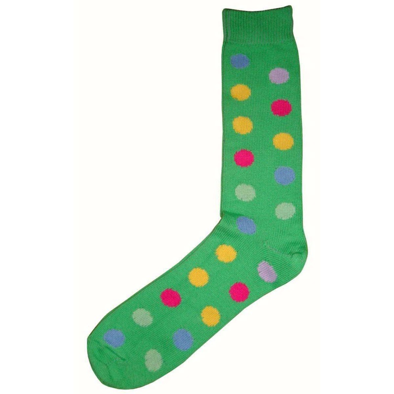 Bassin and Brown Spotted Midcalf Socks – Green/Multi-colour