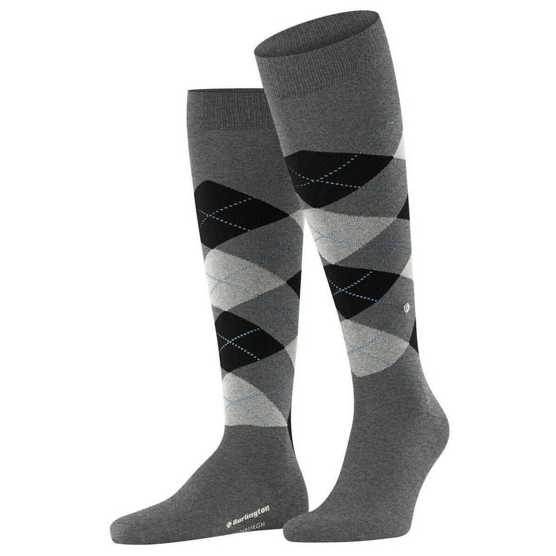 Burlington Edinburgh Knee High Socks – Asphalt Mel Grey