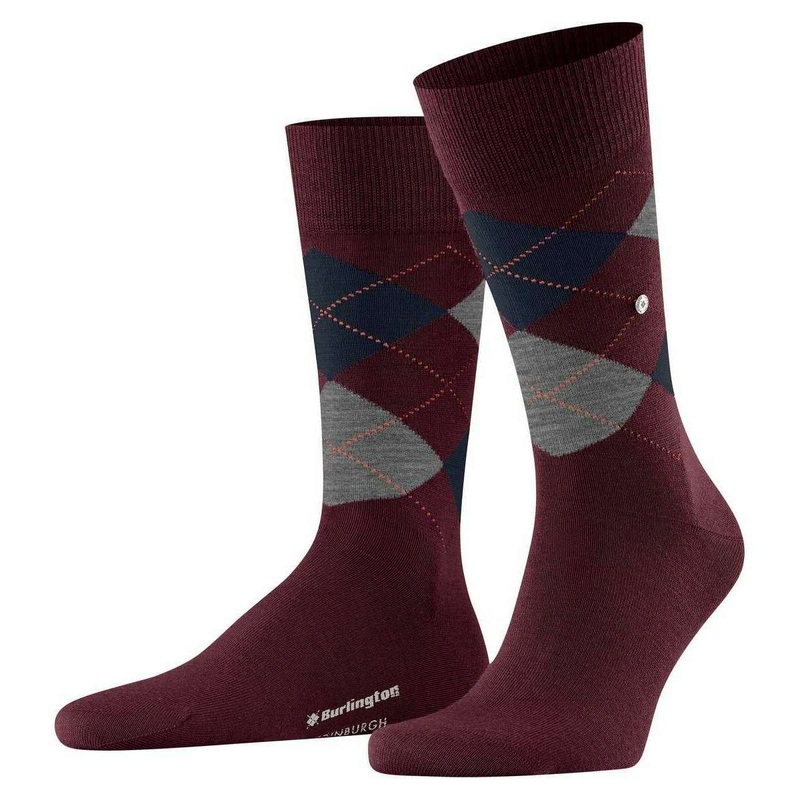 Burlington Edinburgh Socks – Claret Red