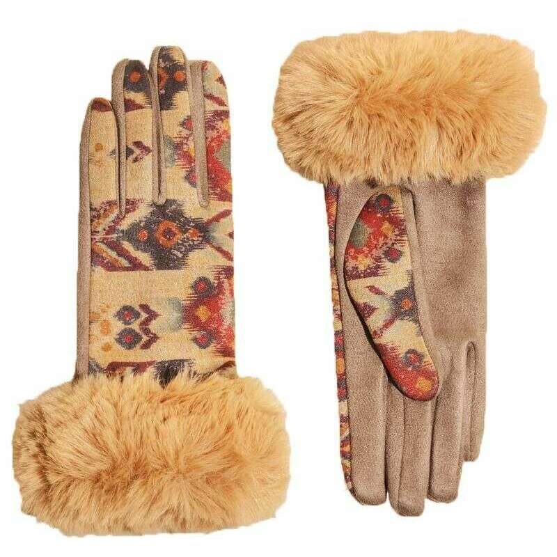 Powder Bernadette Warm Ikat Gloves – Cream