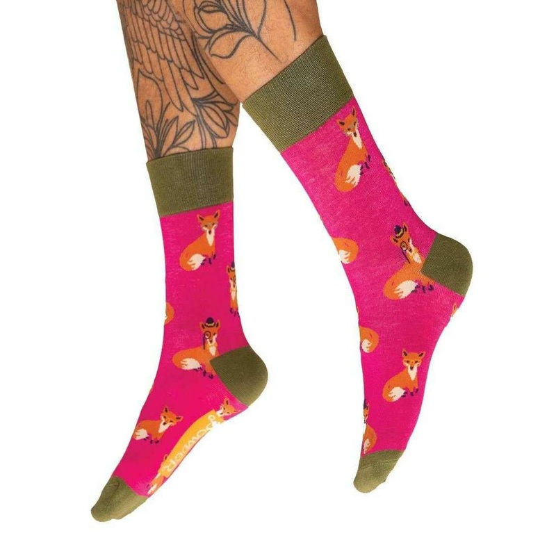 Powder Gentlemen Foxes Socks – Fuchsia Pink