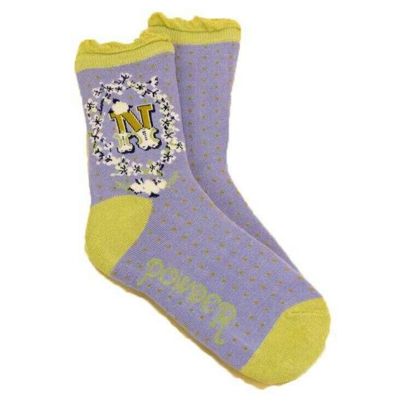 Powder Letter N Ankle Socks – Lilac