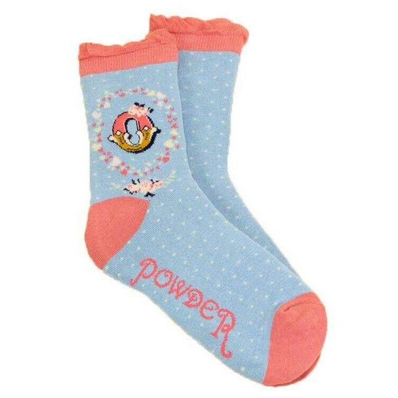 Powder Letter O Ankle Socks – Ice Blue