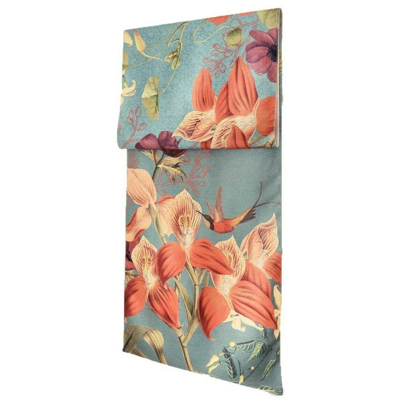Powder Luxurious Hummingbird at Dusk Scarf – Denim Blue