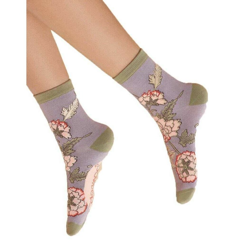 Powder Paisley Ankle Socks – Lilac