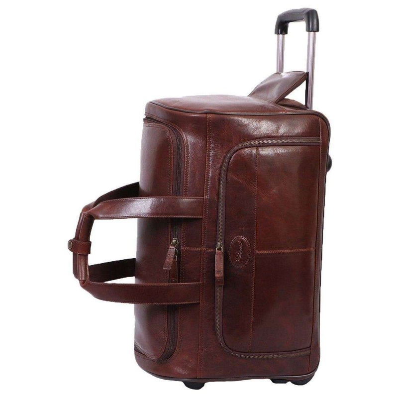 Ashwood Leather Large Wheeled Weekend Holdall – Brown