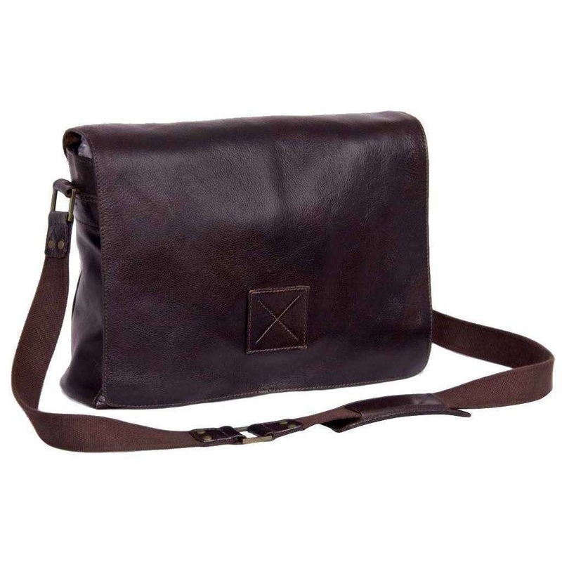 Ashwood Leather Westminster Natural Cow Tumble Pedro Messenger Bag – Brown