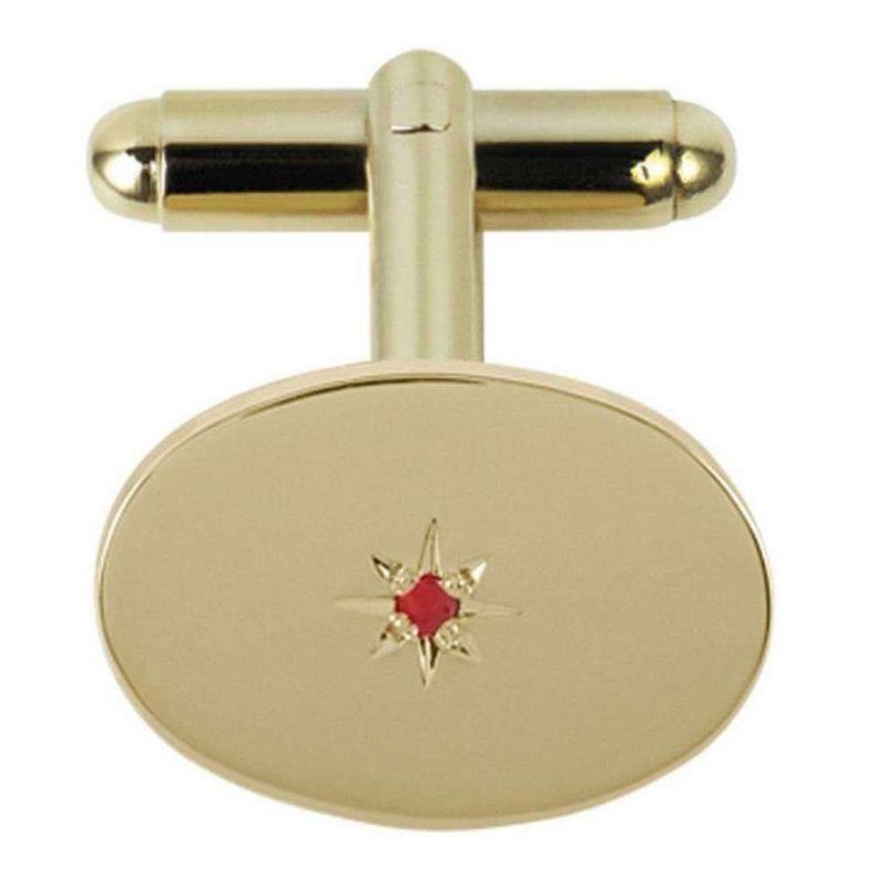 Orton West Ruby Set Cufflinks – Gold