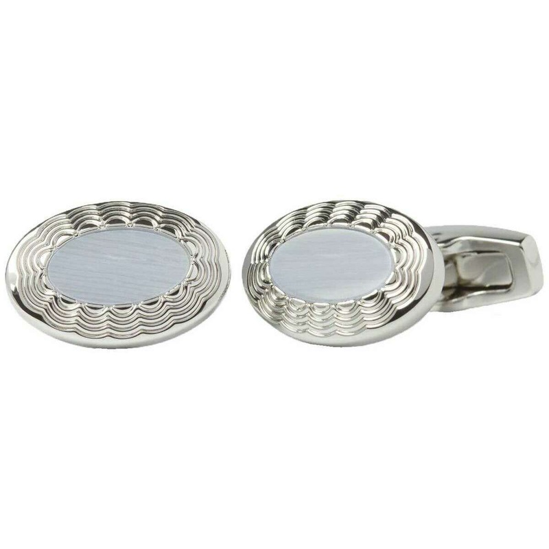 Simon Carter Allegro Blue Lace Agate Cufflinks – Blue