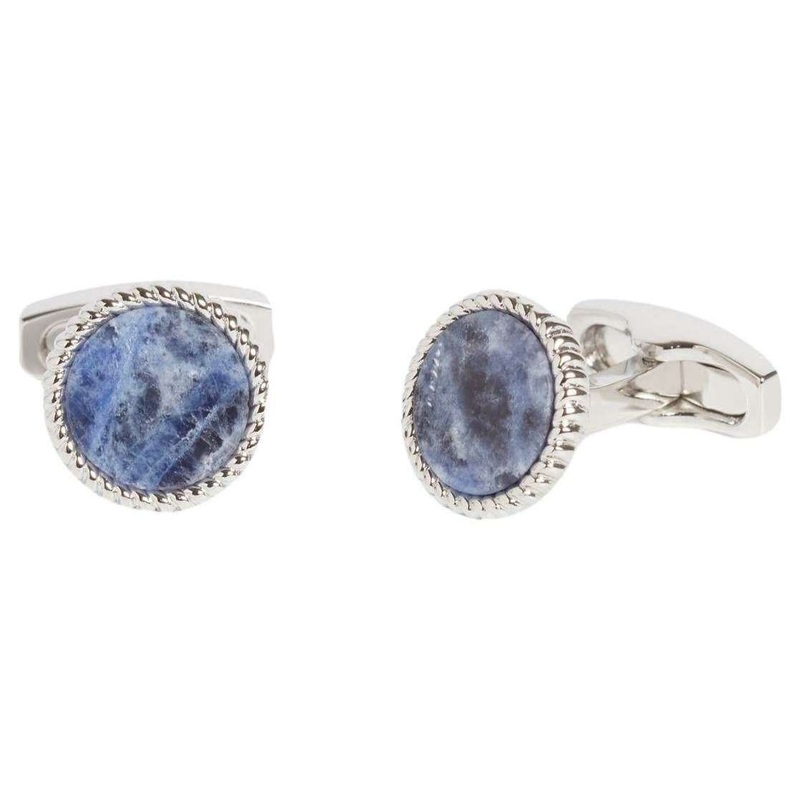Simon Carter Sodalite Rope Edge Cufflinks – Blue