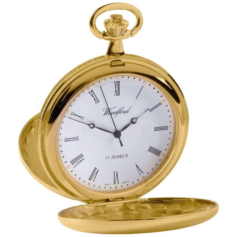 Woodford Double Full Hunter Skeleton Gold Plated Pocket Watch – Gold