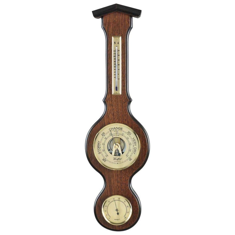 Woodford Veneered Barometer, Thermometer and Hygrometer – Brown/Bronze